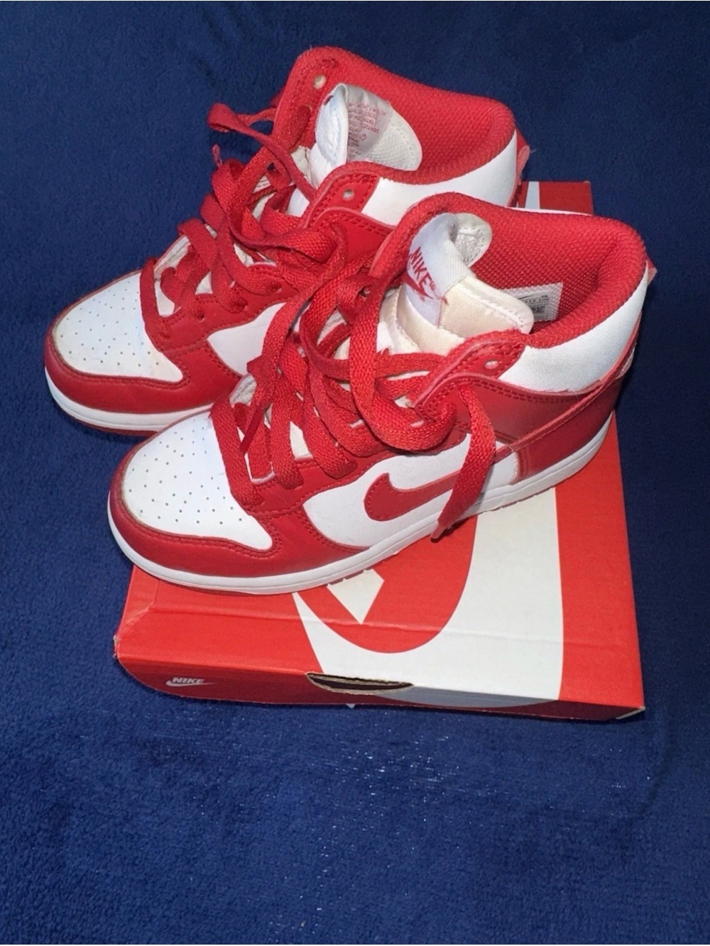 Nike Dunk High PS Basketball Shoes White Red DD2314-106 Kids Size 13C Youth
